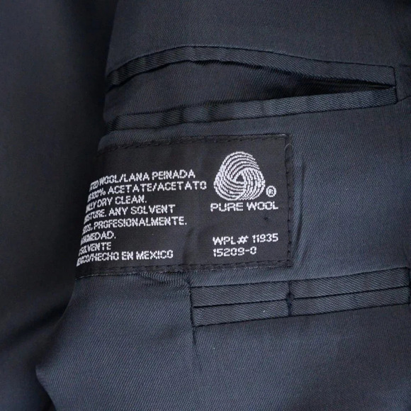 Statfford Navy/Black 100%  Wool Suit and Pant Set Size 32/30 Pant - Picture 11 of 16